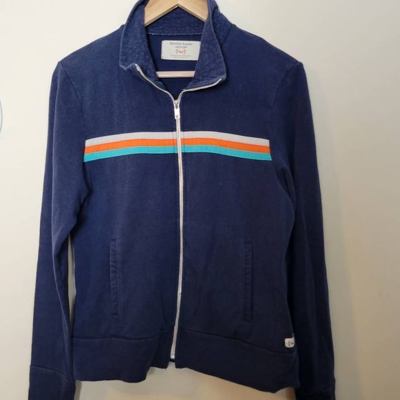 Marine Layer Other - Marine Layer Full Zip Stripe Sport Sweatshirt Nevy Medium